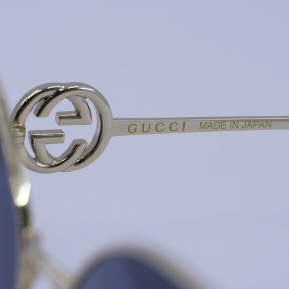 Gucci GG1206SA 002 Sunglasses Gold Round Frame, Grey Lenses - Picture 8 of 11